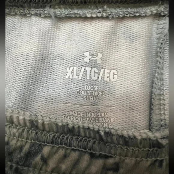 Under Armour Rival Terry Print Jogger Womens XL Elastic Waist Pull-on Green - Picture 5 of 5